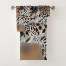 Leoparden Badhandtuch Set