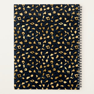 Leoparden-Blau-Gold-Muster Planer