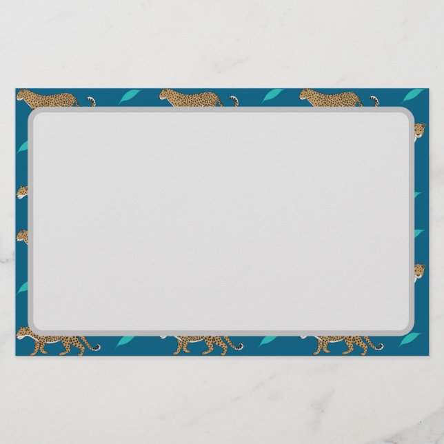 Leoparden Briefpapier (Vorderseite)