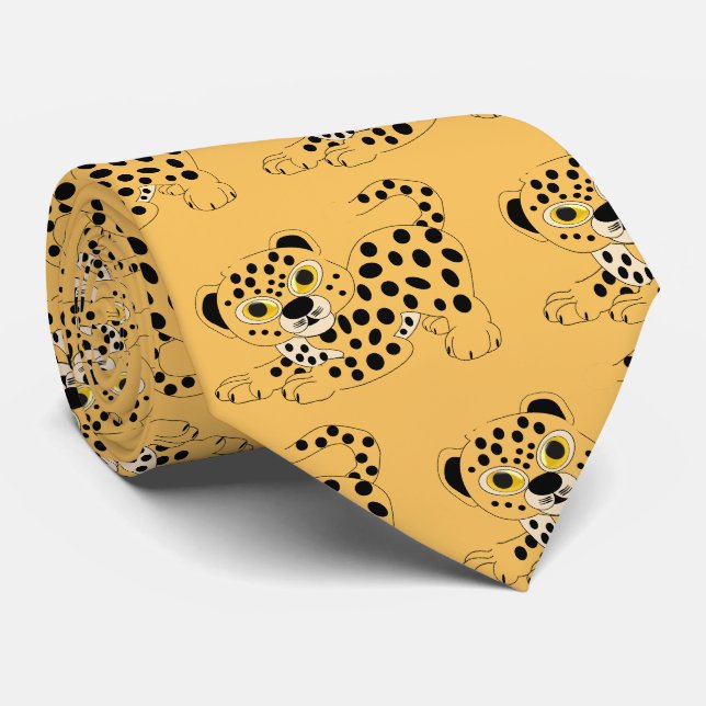 Leoparden-Design Krawatte (Gerollt)