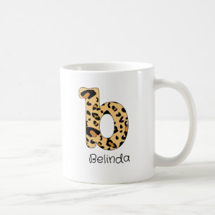 Leoparden-Druck Anfangsbuchstabe Kleinbuchstabe b  Kaffeetasse