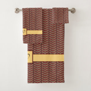 Leoparden-Druck-Chevron-Handtuch-Set Badhandtuch Set