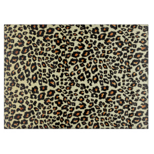 Leoparden-Druck-Kunst-Glas-Schneidbrett Schneidebrett