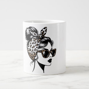 Leoparden-Druck Mode Mädchen Kaffeetasse Jumbo-Tasse