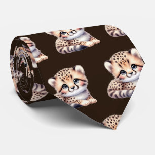 Leoparden-Druck Moderne Kawaii Süße Geparden Babys Krawatte