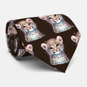 Leoparden-Druck Moderne Kawaii Süße Geparden Babys Krawatte