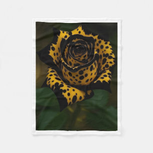 Leoparden-Druck-Rosen-Blumen-Decke Fleecedecke