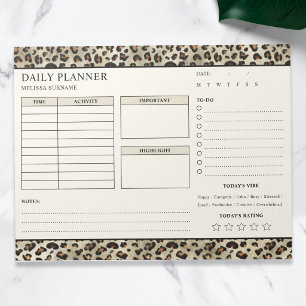 Leoparden-Druck Terminkalender ohne Datum To-Do-Li Notizblock