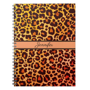 Leoparden-Druck Tier Gepard orange Safari Trend Notizblock