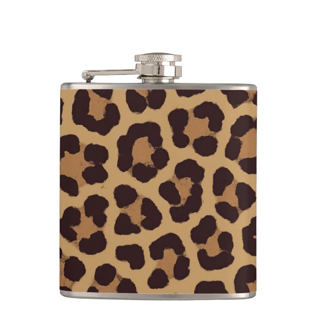 Leoparden-Druckmuster Flachmann (Vorderseite)