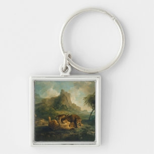 Leoparden Georges Stubbs   am Spiel, c.1763-8 Schlüsselanhänger