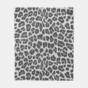 Leoparden-Grau- und Leichtgrau-Druck Fleecedecke