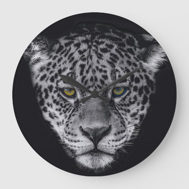 Leoparden Große Wanduhr (Vorderseite)
