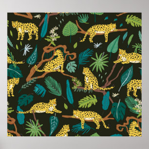 Leoparden im Dschungel: Vintag Poster