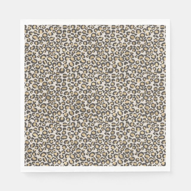 Leoparden in Tierdrucken, Nuetrals Chic Party Serviette (Vorderseite)