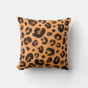 Leoparden Pelz, Aquarell, nahtlose Textur. Kissen