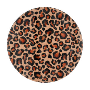 Leoparden Pelz, Aquarell, nahtloser Hintergrund. Schneidebrett