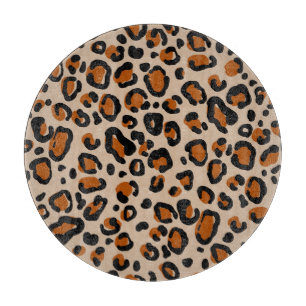 Leoparden Pelzdesign, nahtloses Muster. Schneidebrett