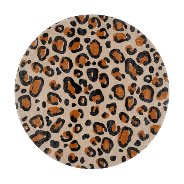 Leoparden Pelzdesign, nahtloses Muster. Schneidebrett (Vorderseite)
