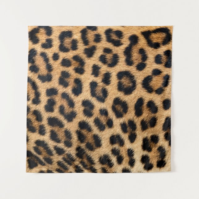 Leoparden Pelzstruktur, natürliche Muster. Wandteppich (Vorderseite)