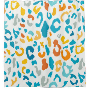 Leoparden Spots: Farbige Vintage Textur. Duschvorhang