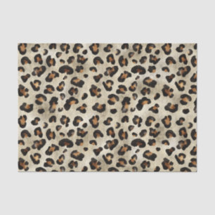 Leoparden-Tierdruckmuster in Beige und Braun Seidenpapier