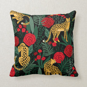 Leoparden und Rose Kissen