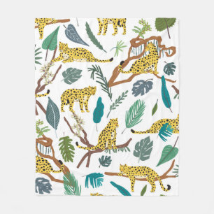 Leoparden wild lebende Tiere im Urwald von Hand ge Fleecedecke