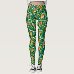 Leoparden zwischen üppiger tropischer Vegetation Leggings