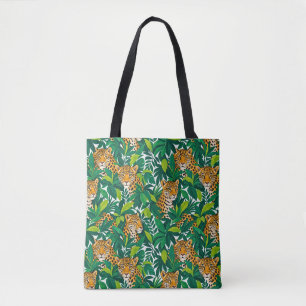 Leoparden zwischen üppiger tropischer Vegetation Tasche