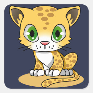 Leopardenaufkleber Quadratischer Aufkleber