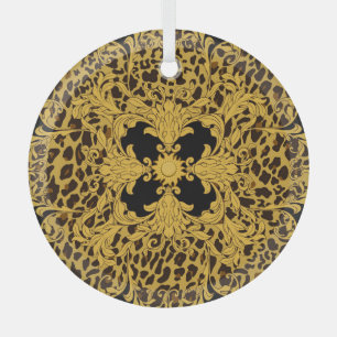 Leopardenbarocke, Verzierte Tierausdruck Ornament Aus Glas