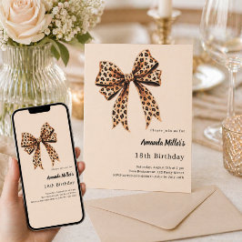Leopardenbogenbraun, beige Geburtstag Einladung