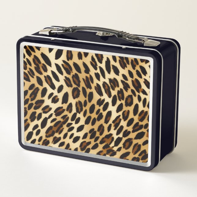 Leopardenbörse/Lunchbox Metall Brotdose (Rückseite)