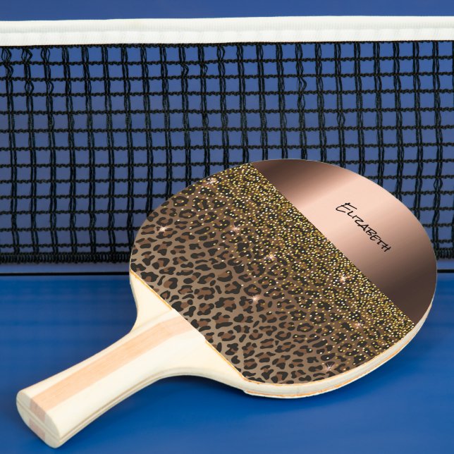 Leopardenbraun, schwarz tischtennis schläger (InSitu)