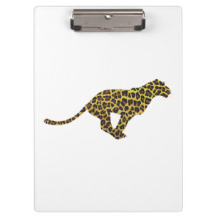 Leopardenbraun und gelbe Siloette Klemmbrett