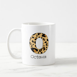 Leopardendruck Anfangsbuchstabe o Kleinbuchstabe u Kaffeetasse