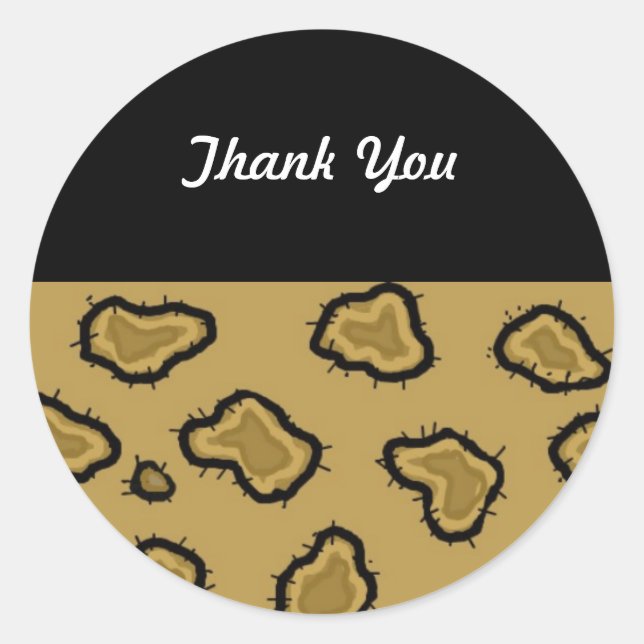 Leopardendruck Danke Sticker (Vorderseite)