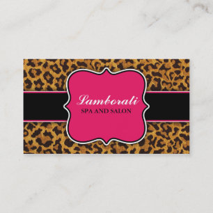 Leopardendruck Elegant Modern Klassisch Heißrosa Visitenkarte