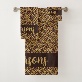 Leopardendruck Faux Glitter | Luxus Badhandtuch Set