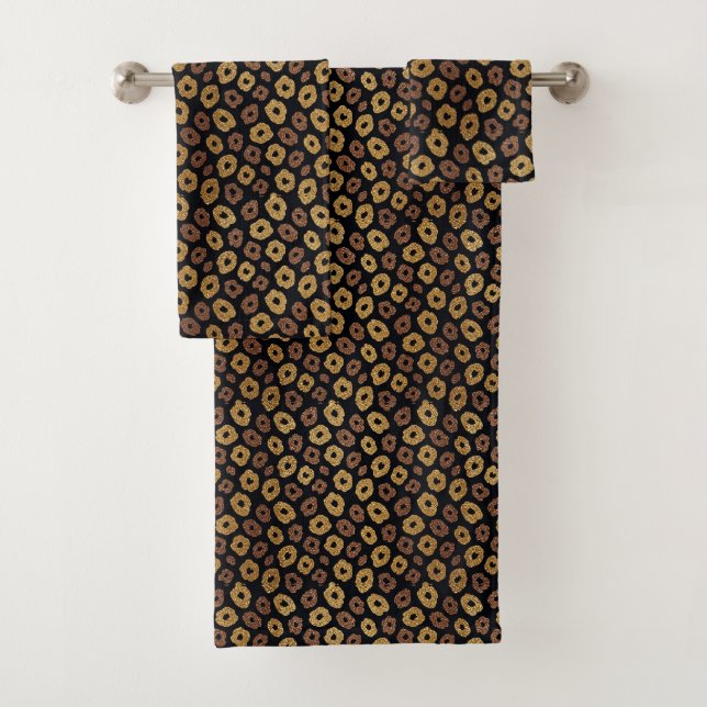 Leopardendruck Faux Glitter | Luxus  Badhandtuch Set (Insitu)