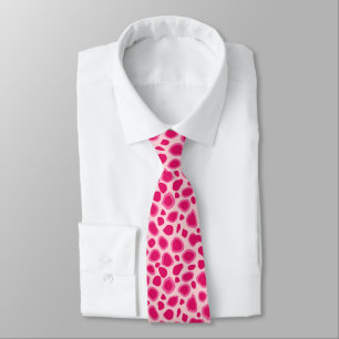 Leopardendruck - Fuchsia und hellrosa Krawatte