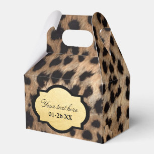 Leopardendruck & Goldfolie Schickes Geschenk zur P Geschenkschachtel
