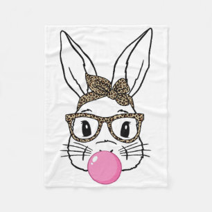 Leopardendruck-Hase Kaninchen bläst Bubble Gum Ost Fleecedecke
