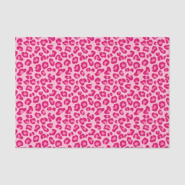 Leopardendruck in Pastellrosa, Hot Pink und Fuchsi Seidenpapier (Vorderseite)
