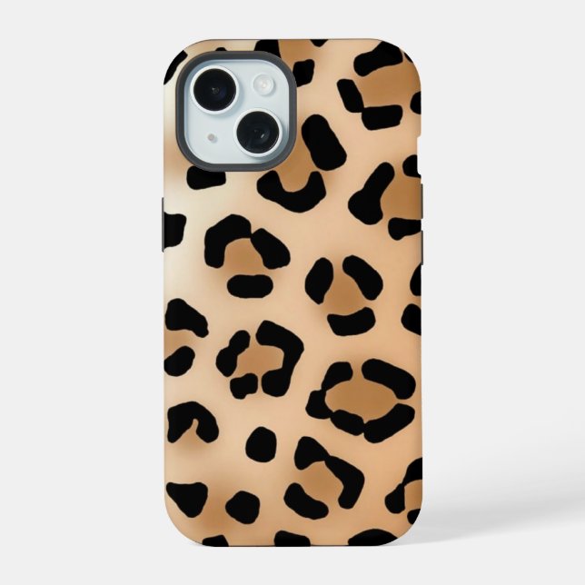 Leopardendruck iPhone 15 Hülle (Rückseite)