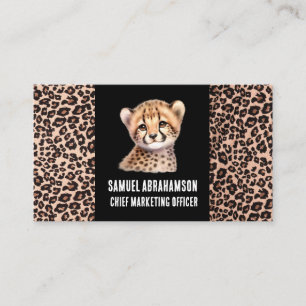 Leopardendruck Kawaii Premium Visitenkarte