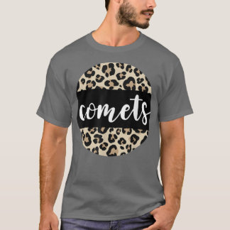 Leopardendruck Kometen Team-Maskottchen Schulgeist T-Shirt