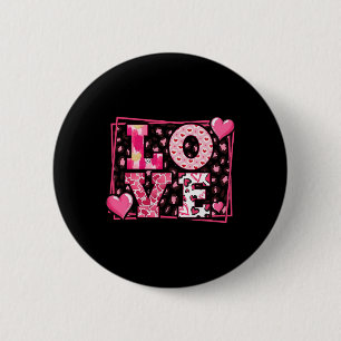 Leopardendruck Liebe Rote Lippen Wort Buchstabe Sü Button