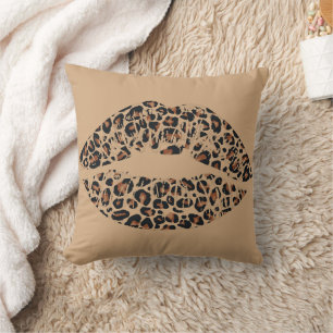 Leopardendruck-Lippen-Wurfkissen   Chic Glamour-Ti Kissen
